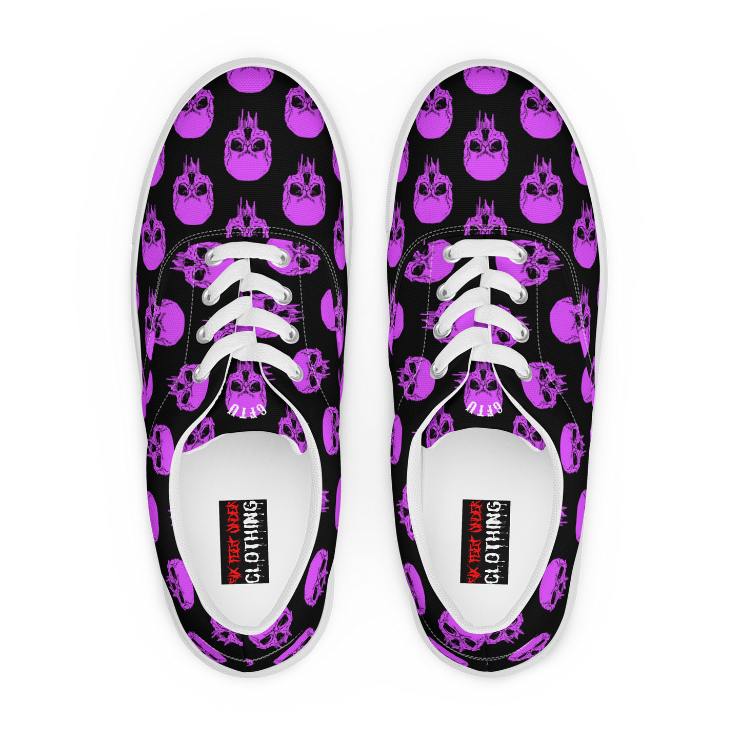 Drippy Skull - Men’s Laced Canvas Shoes
