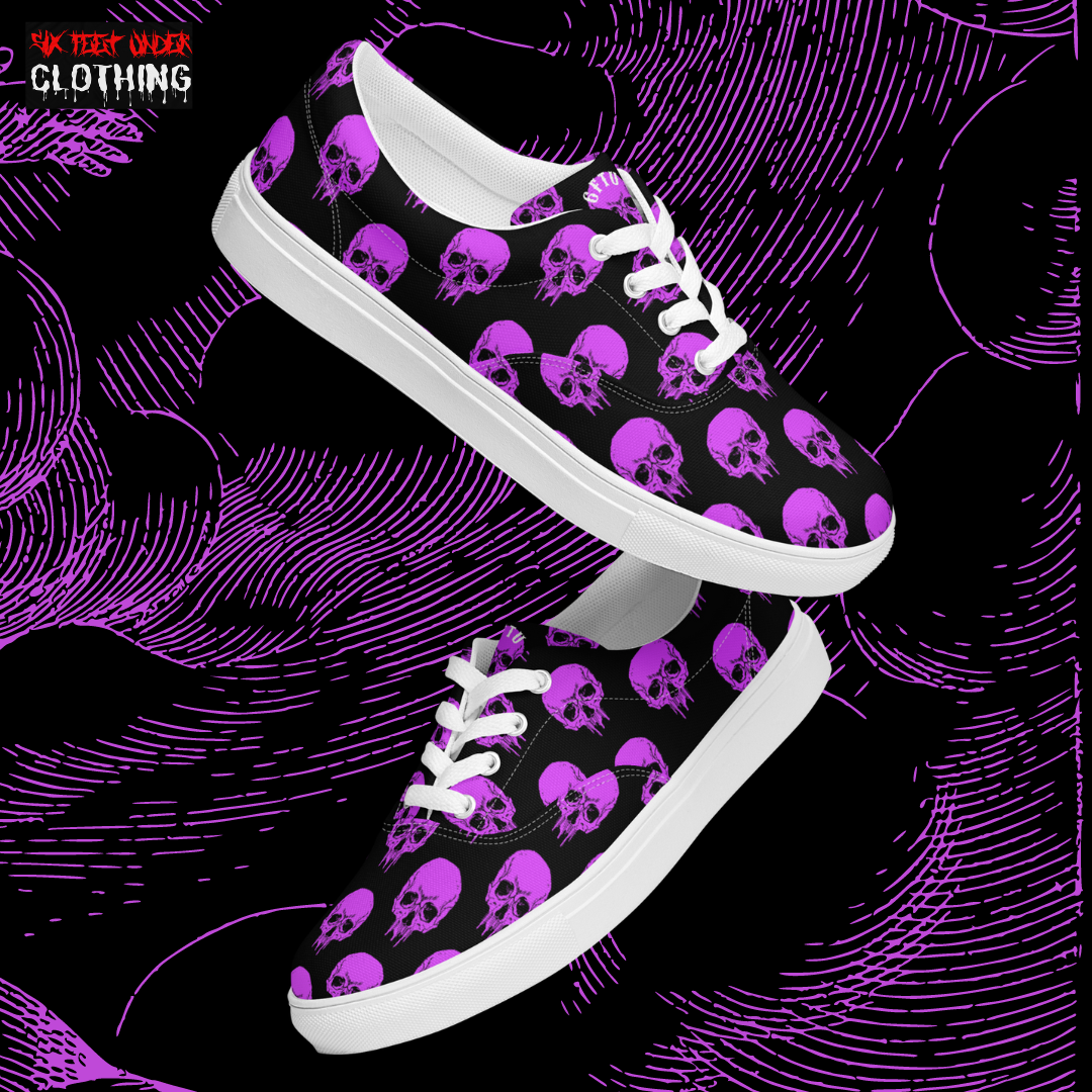 Drippy Skull - Men’s Laced Canvas Shoes